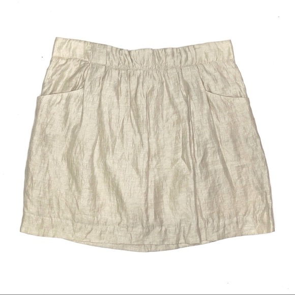 J. Crew Paperbag Waist Beige Mini Skirt 4 - Picture 1 of 5